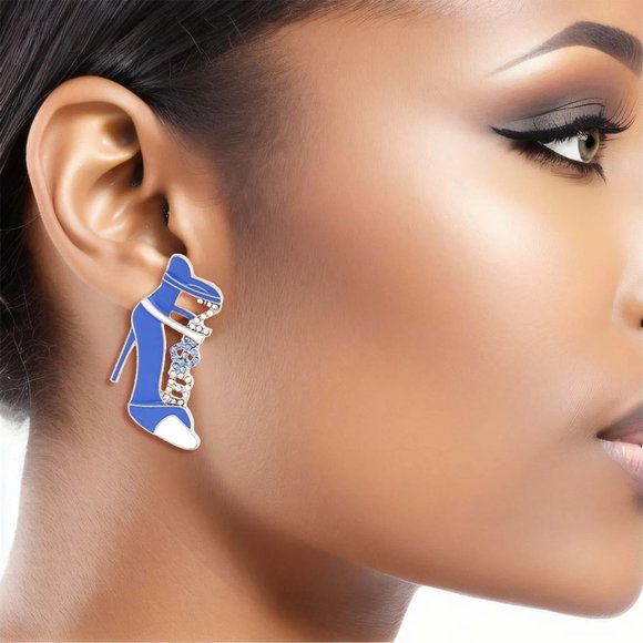 Blue White Zeta Heel Studs - Picture 1 of 1